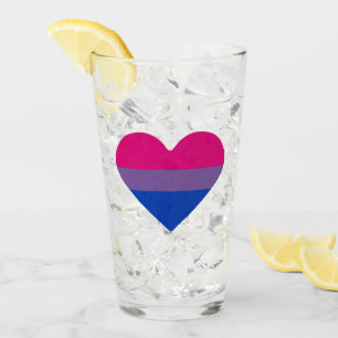Bisexual Pride Flag Heart Glass