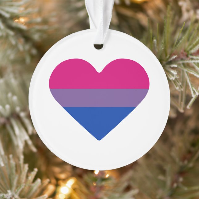 Bisexual Pride Flag Heart Ornament (Tree)