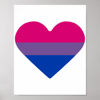 Bisexual Pride Flag Heart Poster