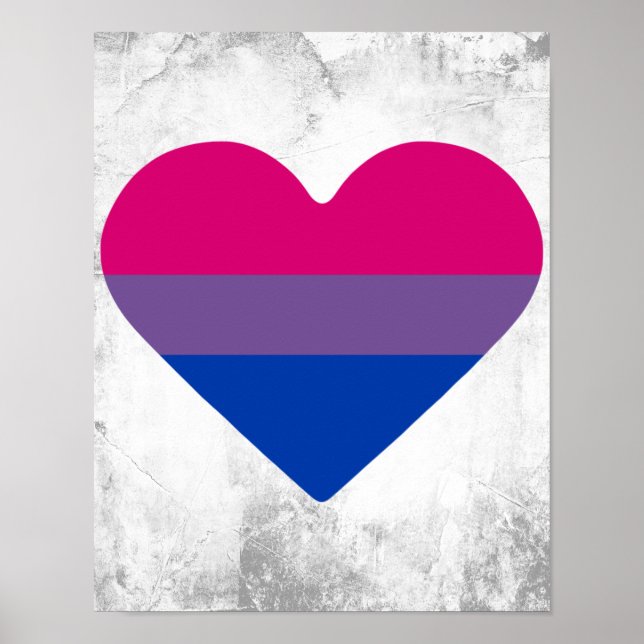 Bisexual Pride Flag Heart Poster (Front)