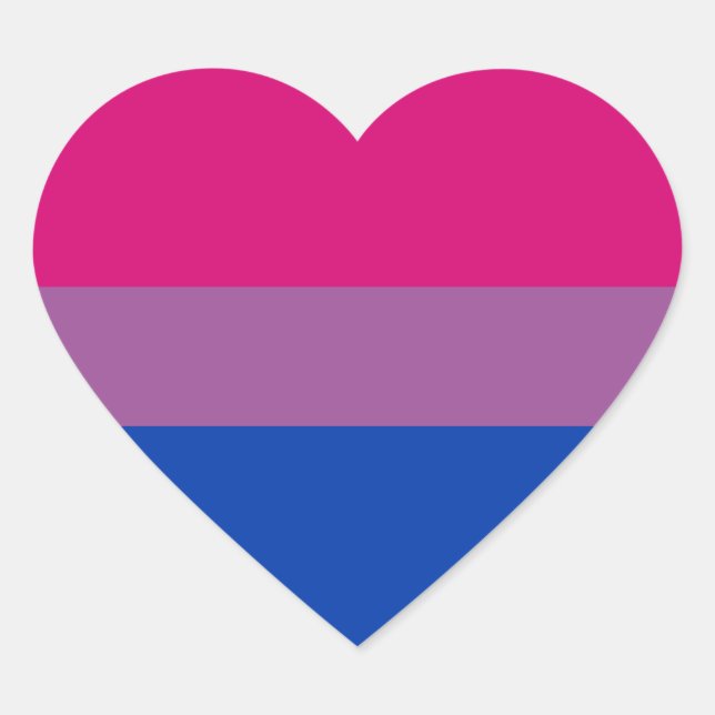 Bisexual Pride Flag Heart Sticker (Front)