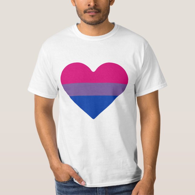 Bisexual Pride Flag Heart T-Shirt (Front)