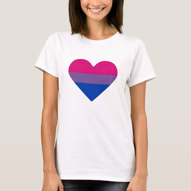 Bisexual Pride Flag Heart T-Shirt (Front)