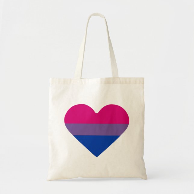 Bisexual Pride Flag Heart Tote Bag (Front)