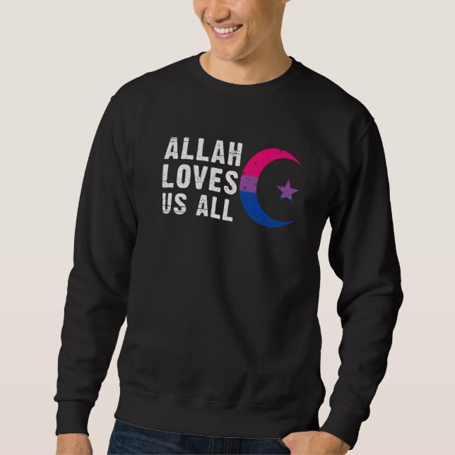 Bisexual Pride Flag Hilal crescent moon Islam Sweatshirt (Front)