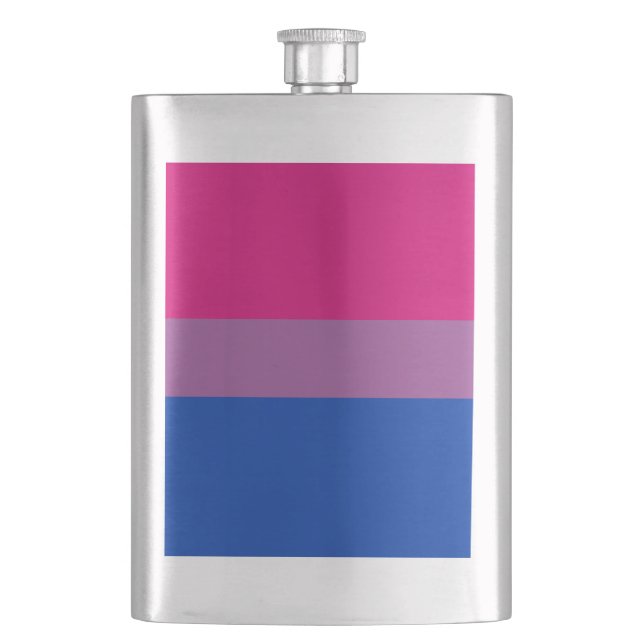 Bisexual Pride Flag Hip Flask (Front)