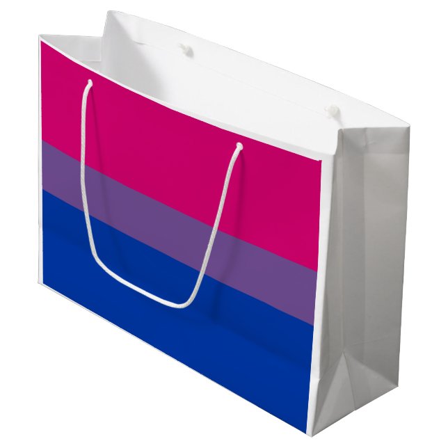 Bisexual Pride Flag Large Gift Bag (Front Angled)