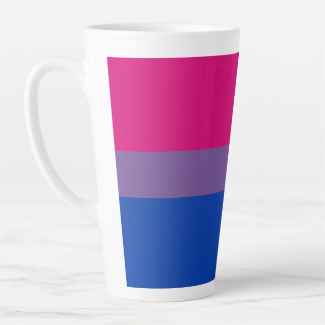 Bisexual Pride Flag Latte Mug (Left)