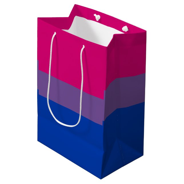 Bisexual Pride Flag Medium Gift Bag (Front Angled)