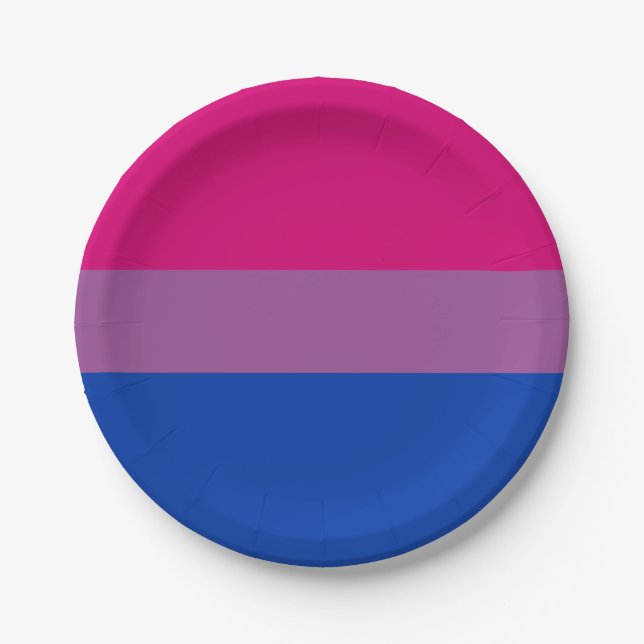Bisexual Pride Flag Paper Plate (Front)