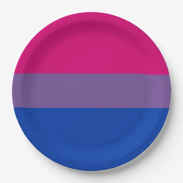 Bisexual Pride Flag Paper Plate (Front)