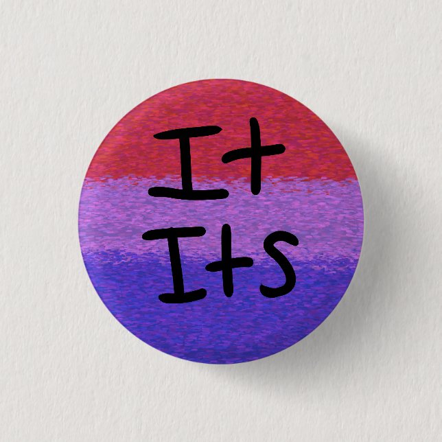 Bisexual pride flag pronouns pin it/its (Front)