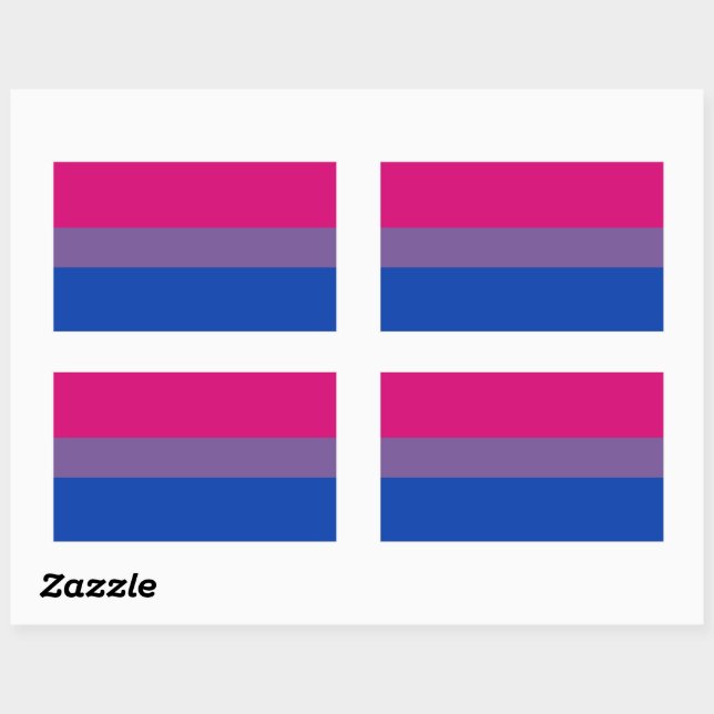 Bisexual Pride Flag Rectangular Sticker (Sheet)