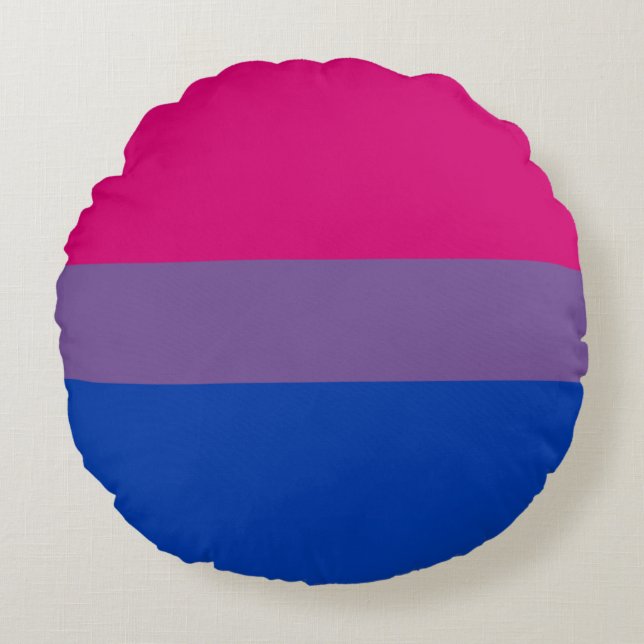 Bisexual Pride Flag Round Cushion (Front)