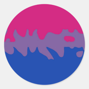 Bisexual Pride Flag Splash Classic Round Sticker