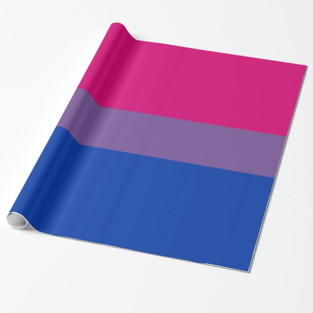 Bisexual Pride Flag Wrapping Paper (Unrolled)