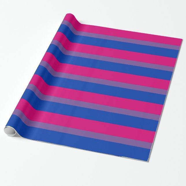 Bisexual Pride Flag Wrapping Paper (Unrolled)