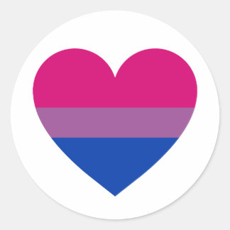 Bisexual Pride Heart Classic Round Sticker