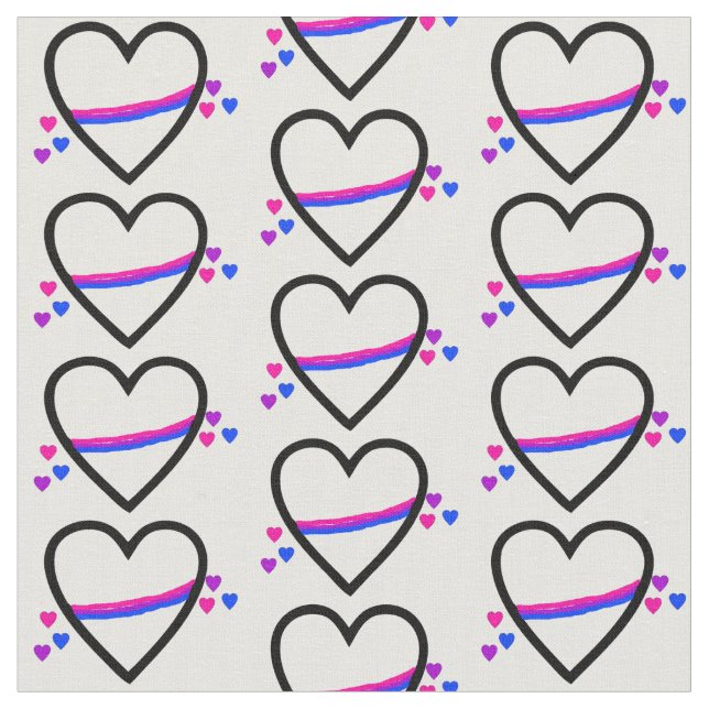 Bisexual Pride Heart Fabric (Close Up)
