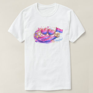 Bisexual Pride Hearts – Shimmering Bi T-Shirt