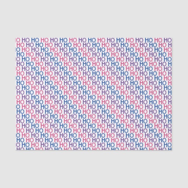 Bisexual Pride Ho Ho Ho Pattern Tissue Paper (Front)