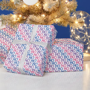 Bisexual Pride Ho Ho Ho Pattern Wrapping Paper