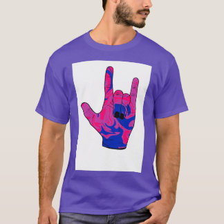 Bisexual pride I love you American sign Language h T-Shirt