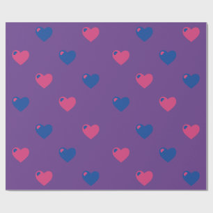 Bisexual Pride Large Hearts Wrapping Paper