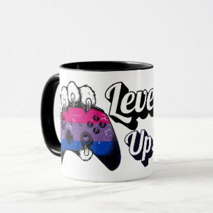 Bisexual Pride Level Up Tiger Paw Controller Mug