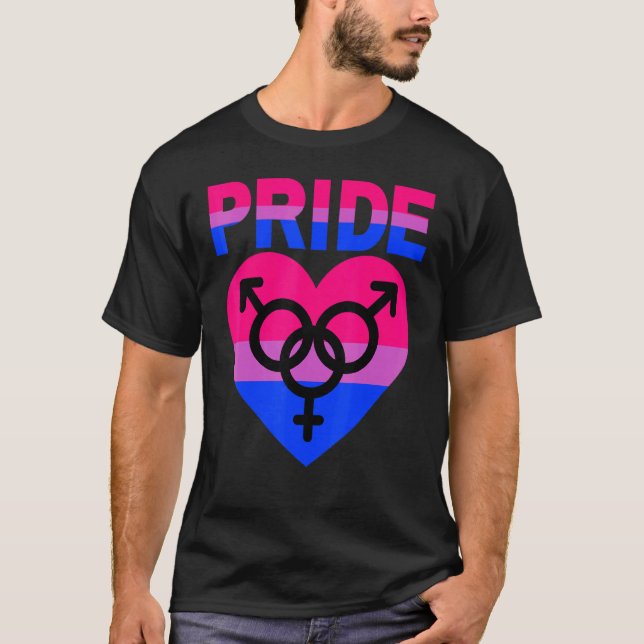 Bisexual Pride Lgbtqia Love Support Bi Men Women B T-Shirt (Front)