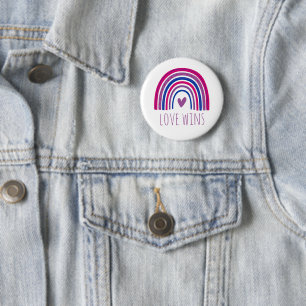 Bisexual Pride Love Wins LGBT Rainbow Button