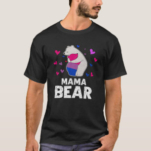 Bisexual Pride Mama Bear Bi Flag LGBTQ Mum Ally Wo T-Shirt