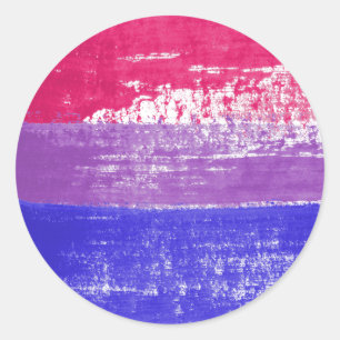Bisexual Pride Paint Classic Round Sticker