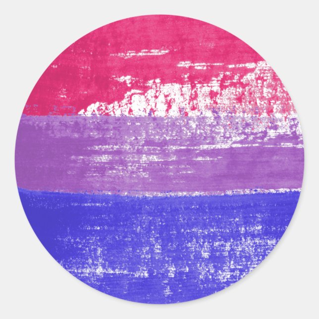 Bisexual Pride Paint Classic Round Sticker (Front)