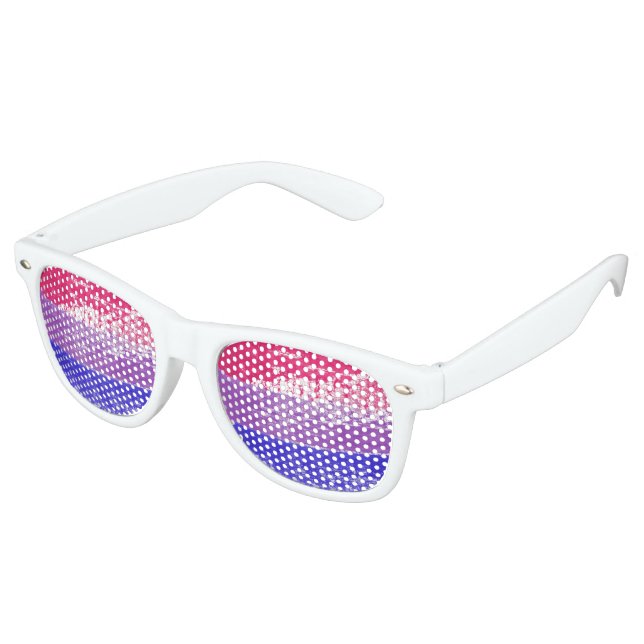 Bisexual Pride Paint Retro Sunglasses (Angled)