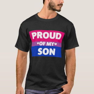 Bisexual Pride Proud Of My Son Mum Dad cute heart T-Shirt