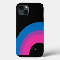 Bisexual Pride Rainbow Flag Personalised Black