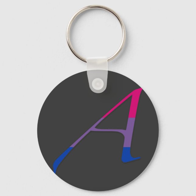Bisexual Pride "Scarlet" Letter A Key Ring (Front)