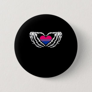 Bisexual Pride Skeleton Halloween Bi Goth Heart Cl 6 Cm Round Badge