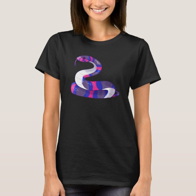 Bisexual Pride Snake Lgbt Bisexual Flag Snakes Rep T-Shirt (Front)
