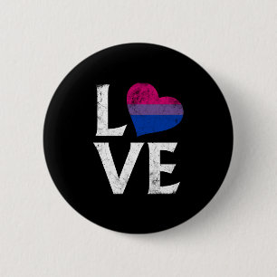 Bisexual Pride Stacked Love 6 Cm Round Badge