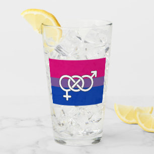 Bisexual Pride Symbol Flag Glass