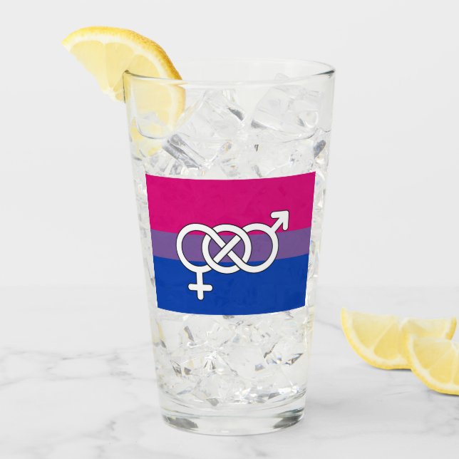 Bisexual Pride Symbol Flag Glass (Front Ice)