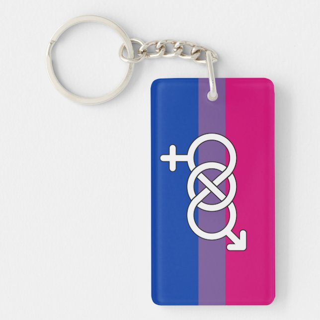 Bisexual Pride Symbol Flag Key Ring (Front)