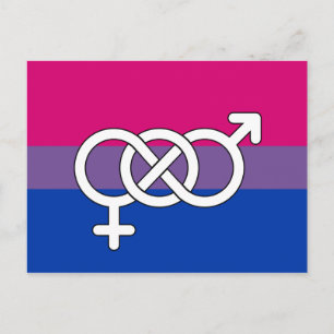 Bisexual Pride Symbol Flag Postcard