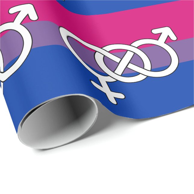 Bisexual Pride Symbol Flag Wrapping Paper (Roll Corner)