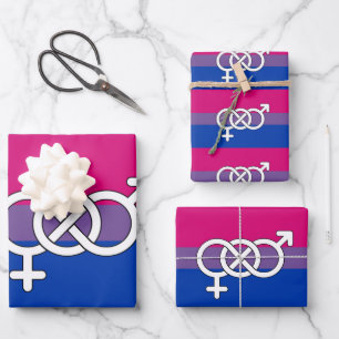 Bisexual Pride Symbol Flag Wrapping Paper Sheet