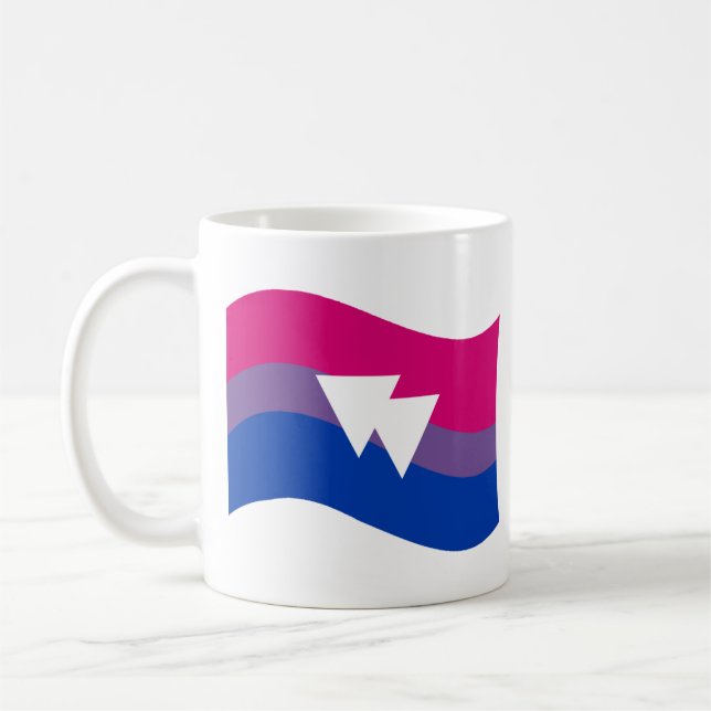 Bisexual Pride Symbol Wavy Flag Coffee Mug (Left)