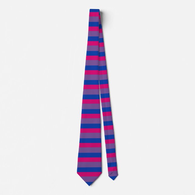Bisexual pride tie - wide stripes (Front)