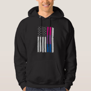 Bisexual Pride Us American Flag Love Wins Lgbt Bi  Hoodie